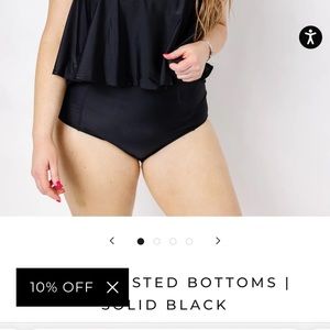 Kortni Jeane Solid High Waist Swim Bottoms